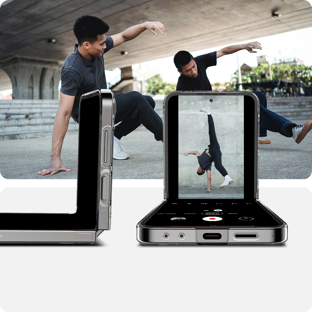 Etui Spigen Air Skin do Galaxy Z Flip6, przezroczysto-szare (Zero One)